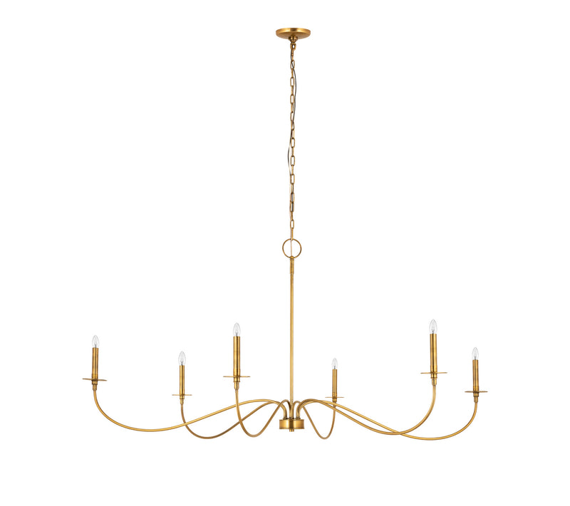 Z-Lite 2301-63RB Six Light Chandelier, Rubbed Brass