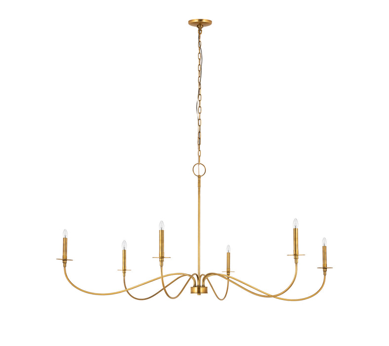 Z-Lite 2301-63RB Six Light Chandelier, Rubbed Brass