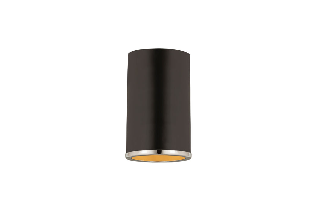 Z-Lite 2303F1-MB-CH One Light Flush Mount, Matte Black + Chrome