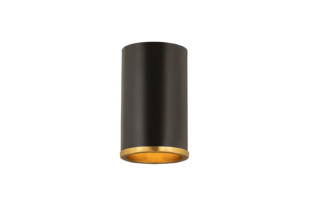Z-Lite 2303F1-MB-RB One Light Flush Mount, Matte Black + Rubbed Brass