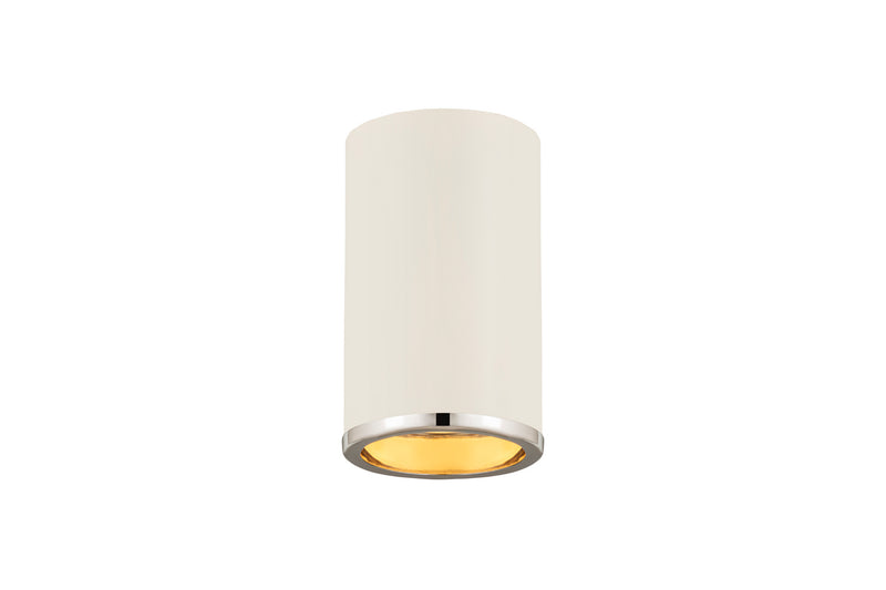 Z-Lite 2303F1-MW-CH One Light Flush Mount, Matte White + Chrome