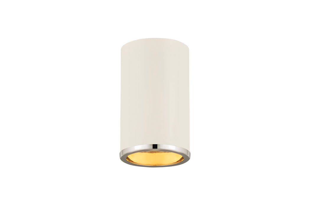 Z-Lite 2303F1-MW-CH One Light Flush Mount, Matte White + Chrome