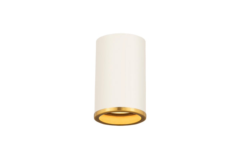 Z-Lite 2303F1-MW-RB One Light Flush Mount, Matte White + Rubbed Brass