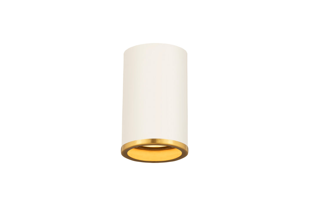 Z-Lite 2303F1-MW-RB One Light Flush Mount, Matte White + Rubbed Brass