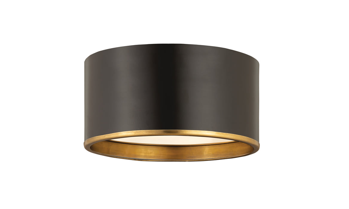 Z-Lite 2303F2-MB-RB Two Light Flush Mount, Matte Black + Rubbed Brass