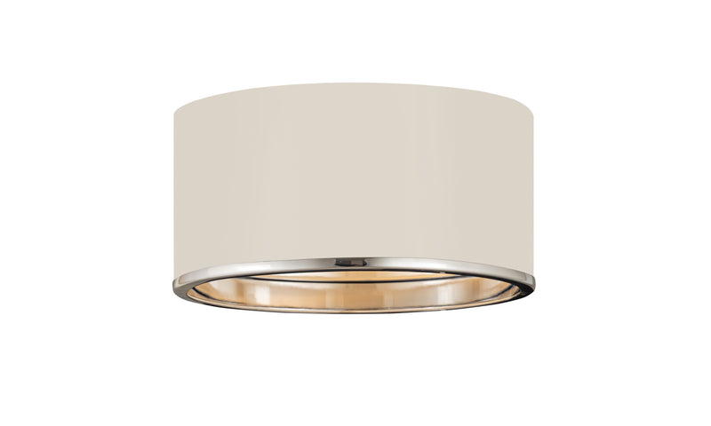 Z-Lite 2303F2-MW-CH Two Light Flush Mount, Matte White + Chrome