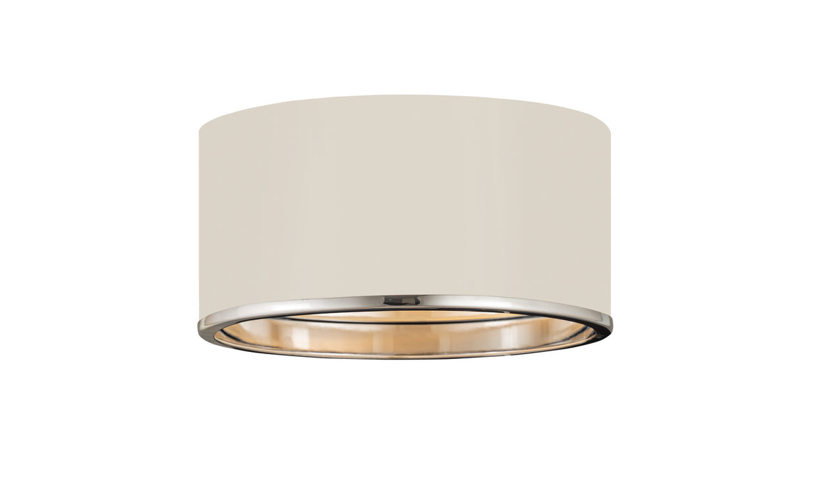 Z-Lite 2303F2-MW-CH Two Light Flush Mount, Matte White + Chrome