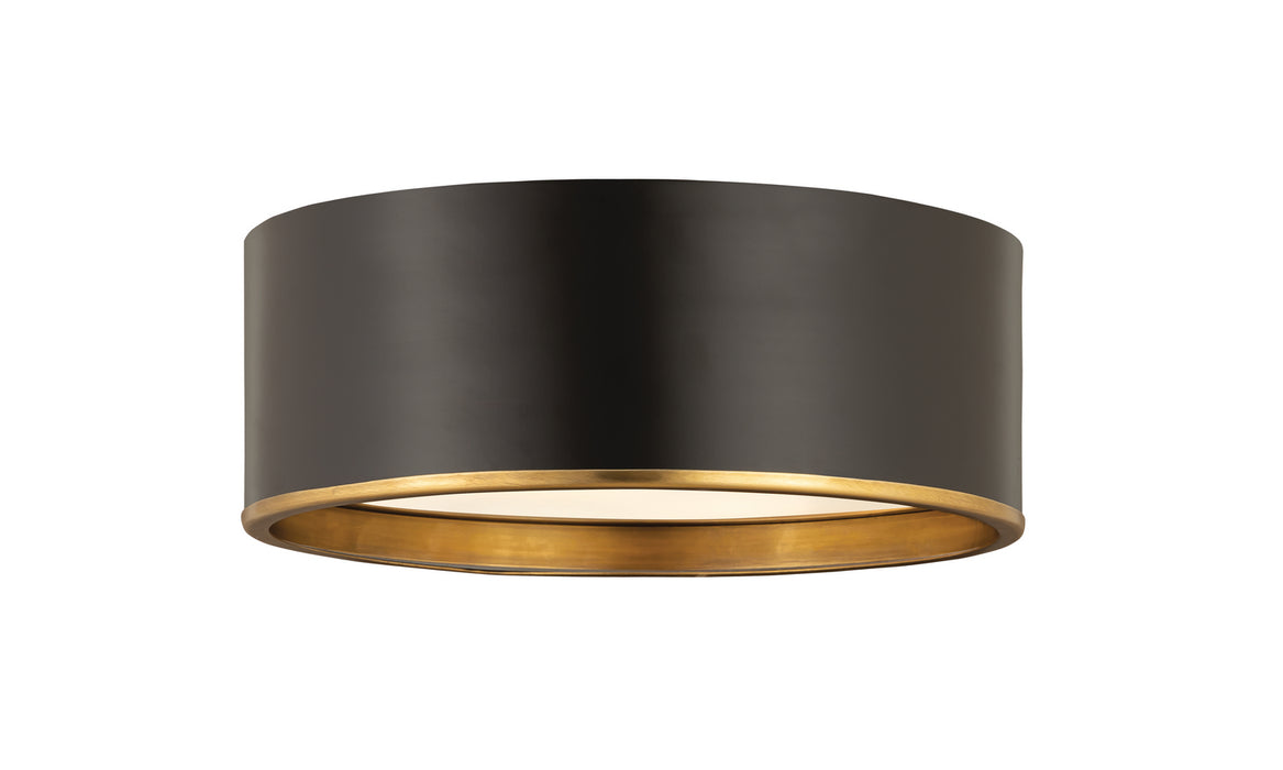 Z-Lite 2303F3-MB-RB Three Light Flush Mount, Matte Black + Rubbed Brass