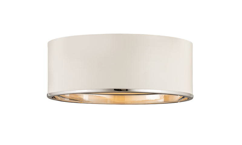 Z-Lite 2303F3-MW-CH Three Light Flush Mount, Matte White + Chrome