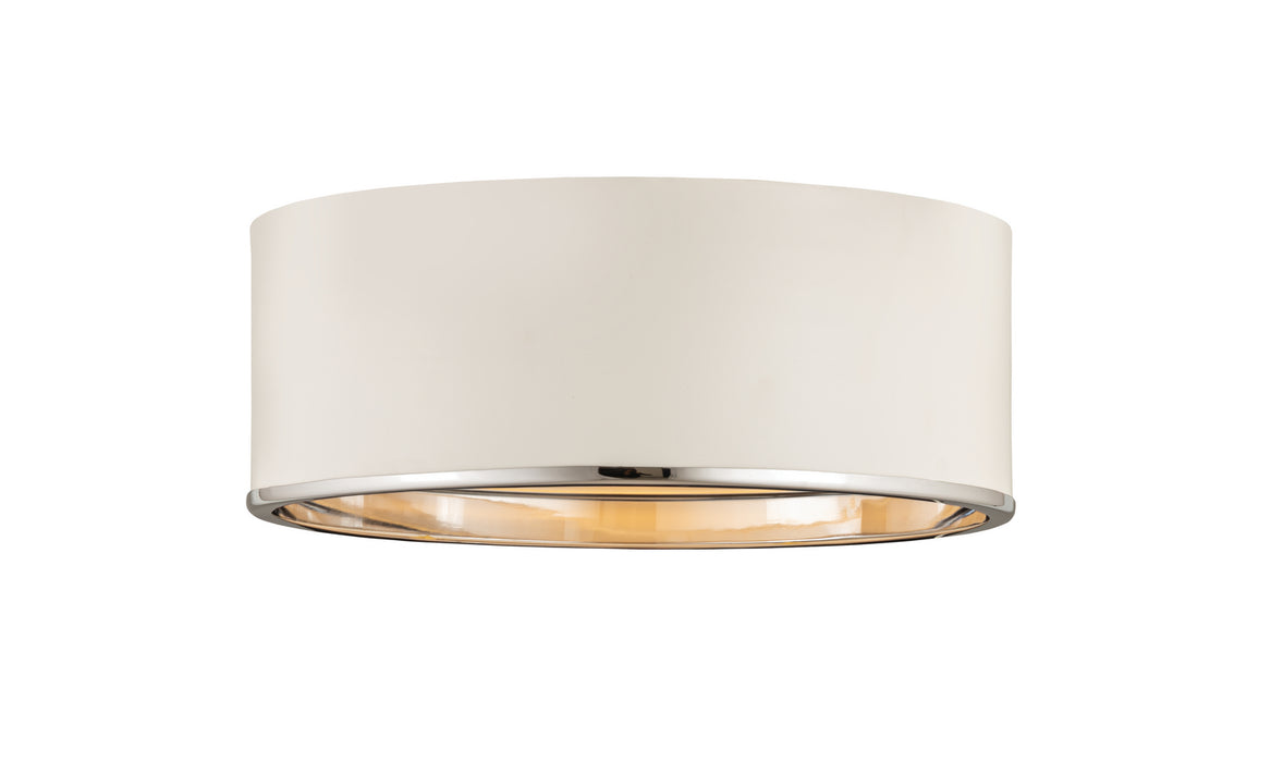 Z-Lite 2303F3-MW-CH Three Light Flush Mount, Matte White + Chrome