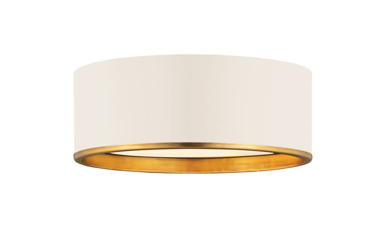 Z-Lite 2303F3-MW-RB Three Light Flush Mount, Matte White + Rubbed Brass
