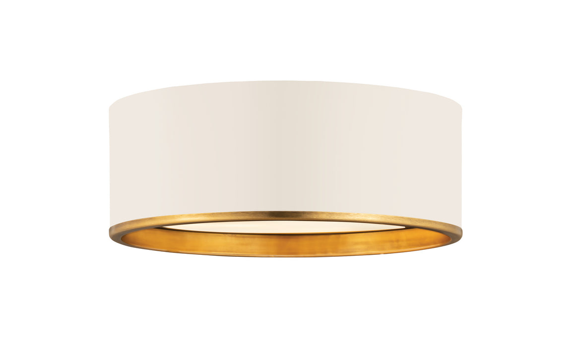 Z-Lite 2303F3-MW-RB Three Light Flush Mount, Matte White + Rubbed Brass