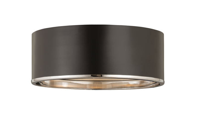 Z-Lite 2303F4-MB-CH Four Light Flush Mount, Matte Black + Chrome