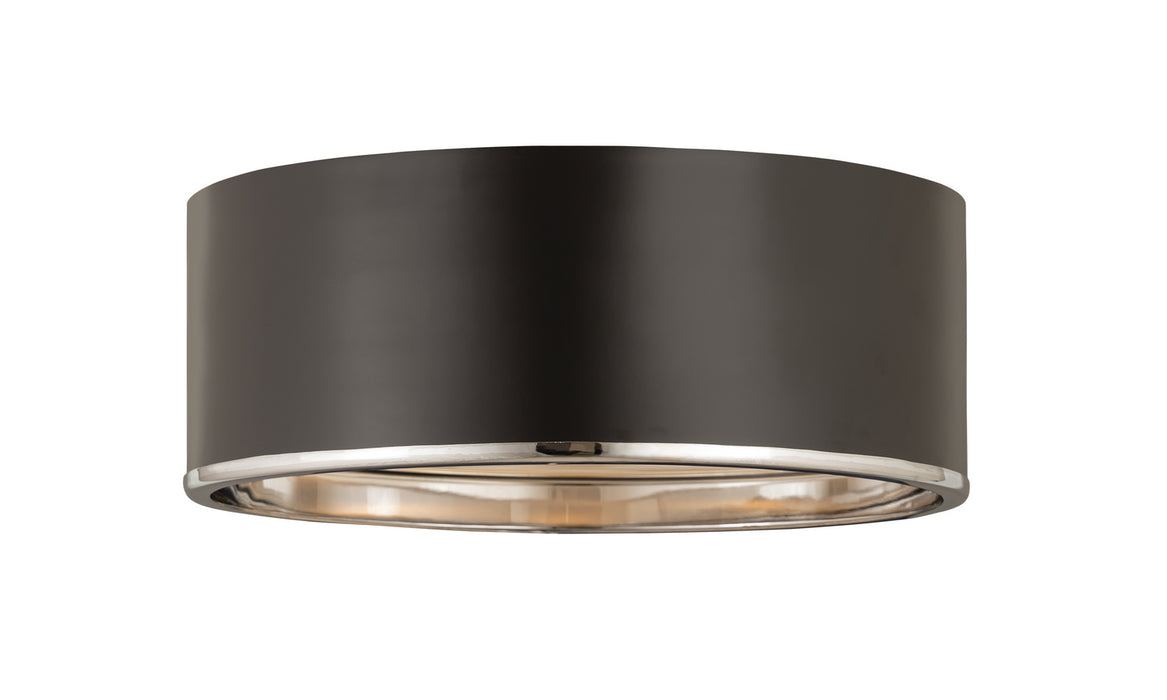 Z-Lite 2303F4-MB-CH Four Light Flush Mount, Matte Black + Chrome