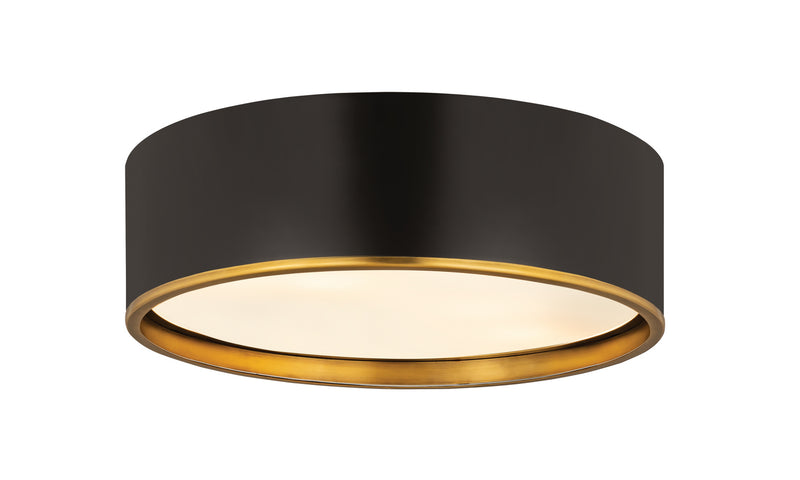 Z-Lite 2303F4-MB-RB Four Light Flush Mount, Matte Black + Rubbed Brass