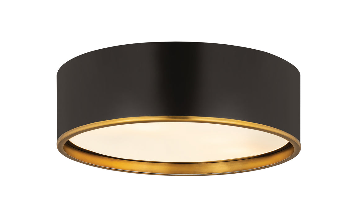Z-Lite 2303F4-MB-RB Four Light Flush Mount, Matte Black + Rubbed Brass