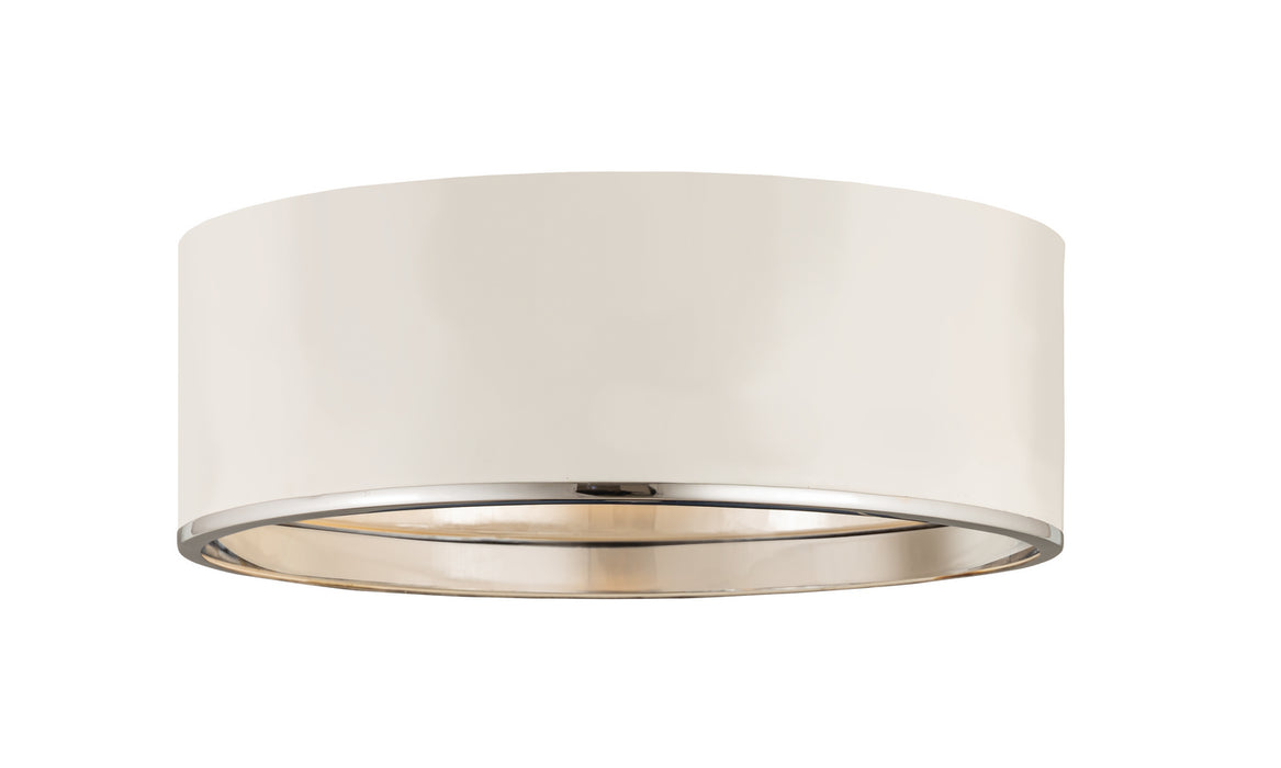 Z-Lite 2303F4-MW-CH Four Light Flush Mount, Matte White + Chrome