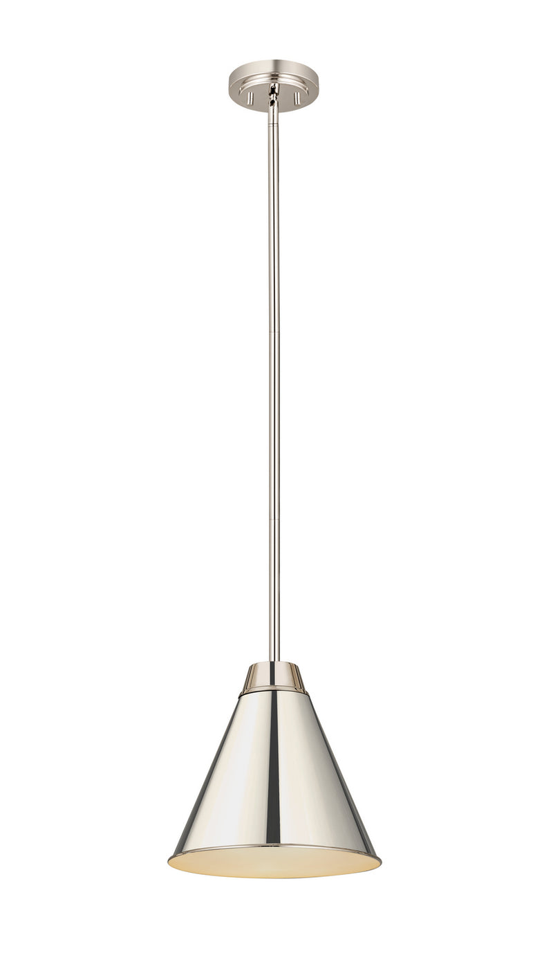 Z-Lite 6011P12-PN One Light Pendant, Polished Nickel