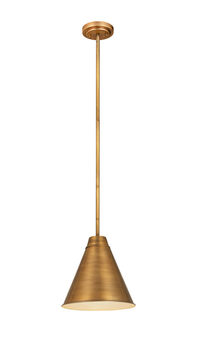 Z-Lite 6011P12-RB One Light Pendant, Rubbed Brass