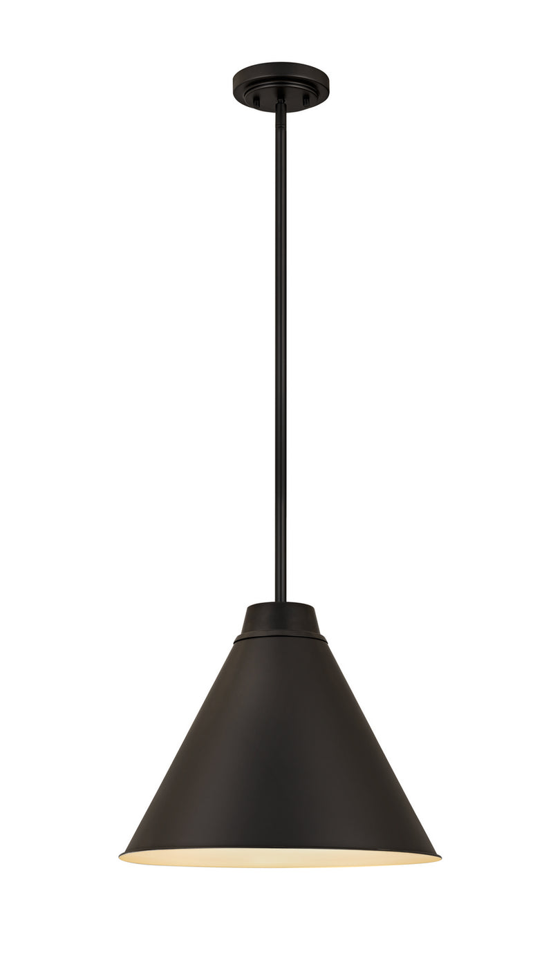 Z-Lite 6011P18-MB One Light Pendant, Matte Black