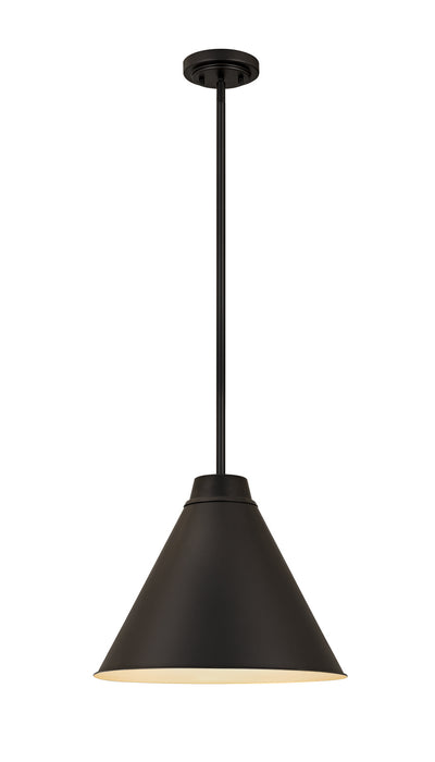 Z-Lite 6011P18-MB One Light Pendant, Matte Black