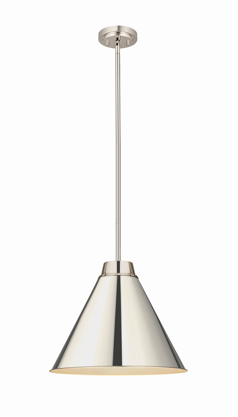 Z-Lite 6011P18-PN One Light Pendant, Polished Nickel
