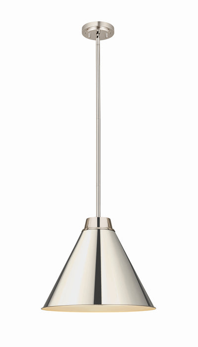 Z-Lite 6011P18-PN One Light Pendant, Polished Nickel