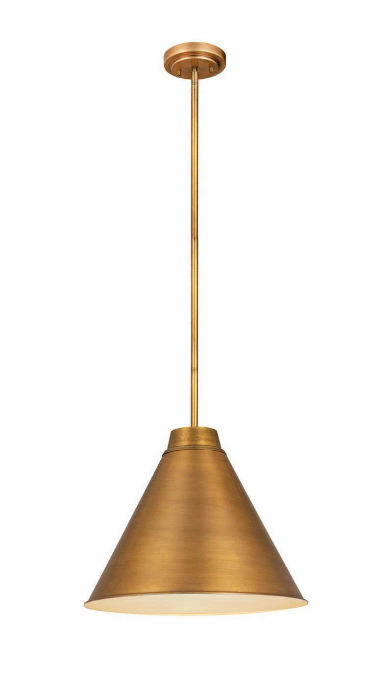 Z-Lite 6011P18-RB One Light Pendant, Rubbed Brass