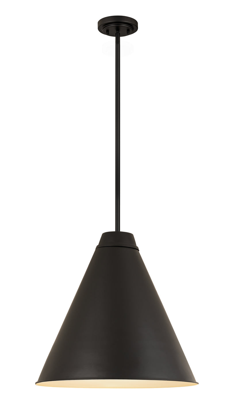 Z-Lite 6011P24-MB One Light Pendant, Matte Black