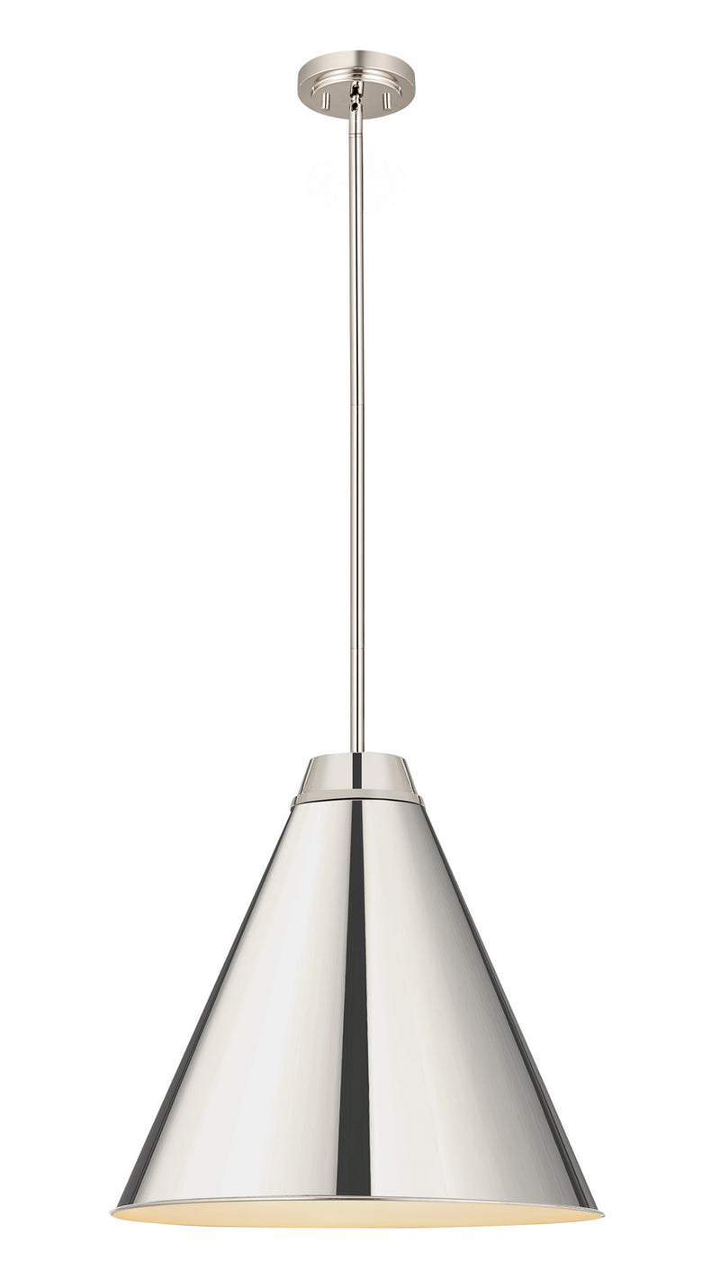 Z-Lite 6011P24-PN One Light Pendant, Polished Nickel