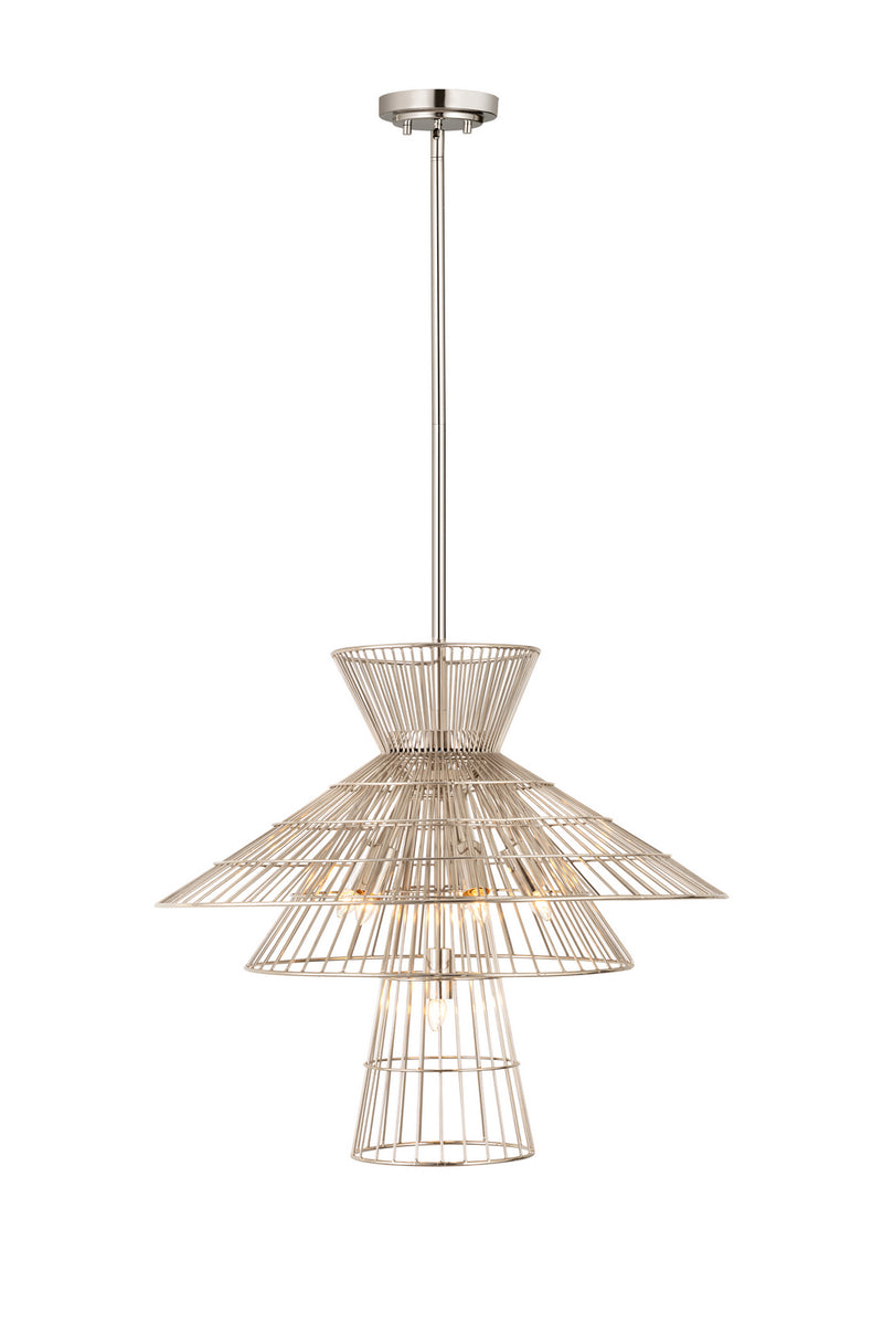 Z-Lite 6015-6PN Six Light Chandelier, Polished Nickel