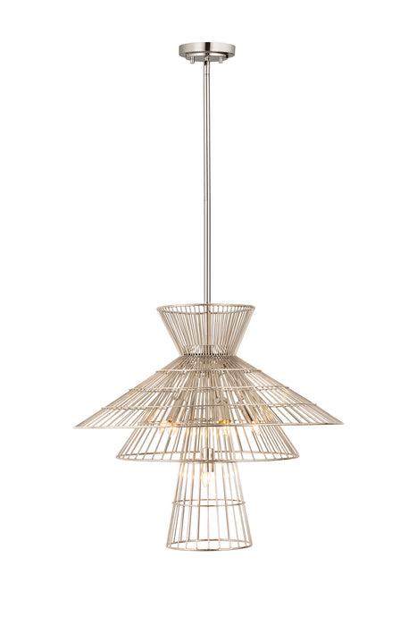 Z-Lite 6015-6PN Six Light Chandelier, Polished Nickel