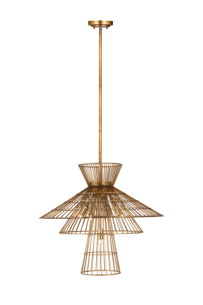 Z-Lite 6015-6RB Six Light Chandelier, Rubbed Brass