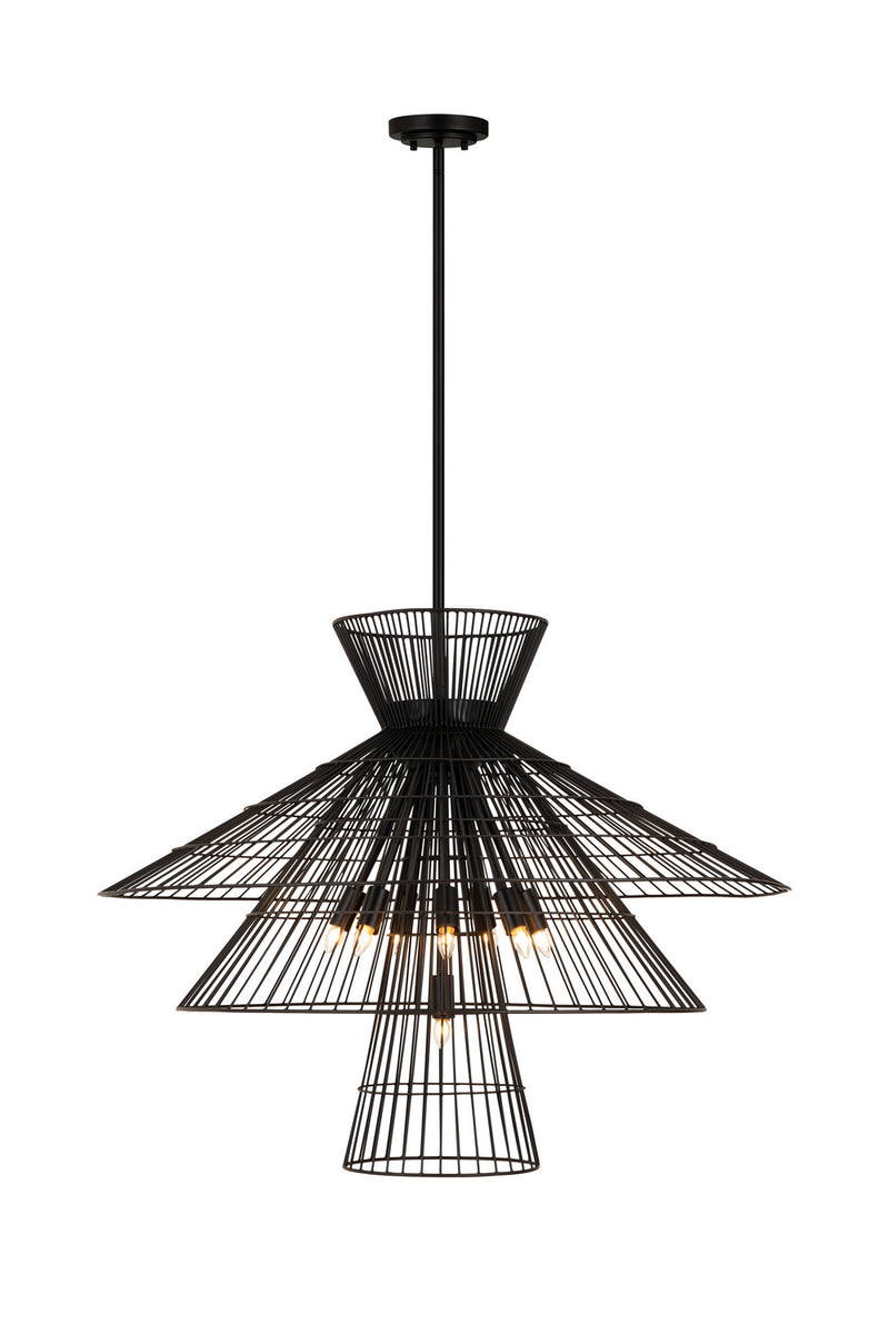 Z-Lite 6015-8MB Eight Light Chandelier, Matte Black