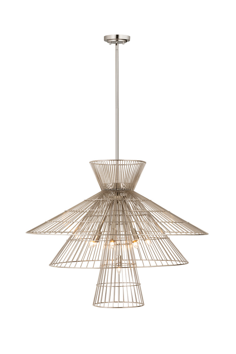 Z-Lite 6015-8PN Eight Light Chandelier, Polished Nickel