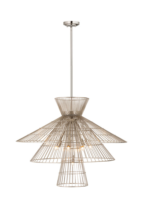 Z-Lite 6015-8PN Eight Light Chandelier, Polished Nickel