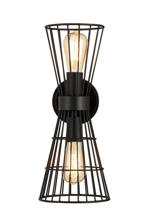 Z-Lite 6015-2S-MB Two Light Wall Sconce, Matte Black