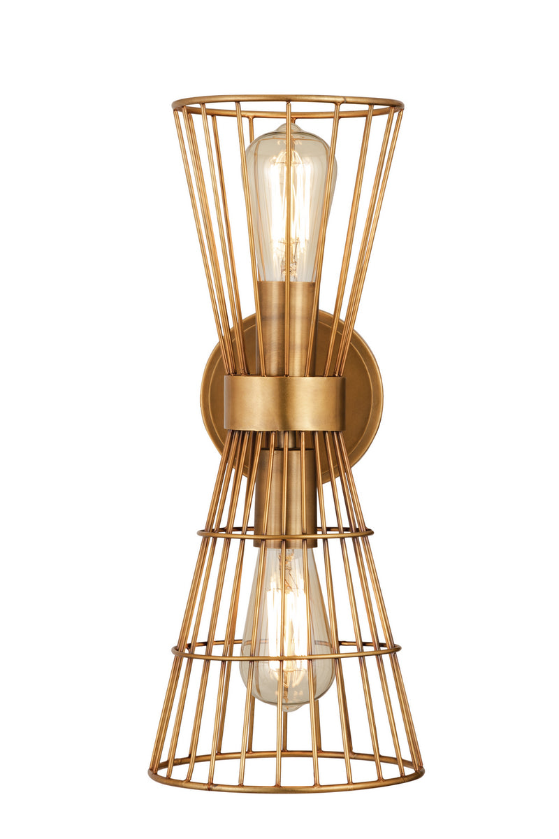 Z-Lite 6015-2S-RB Two Light Wall Sconce, Rubbed Brass