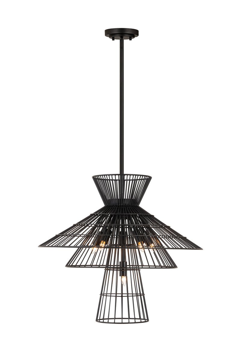 Z-Lite 6015-6MB Six Light Chandelier, Matte Black