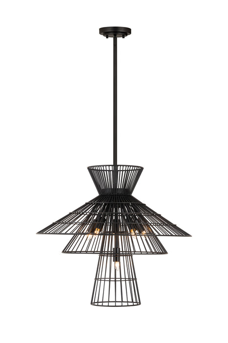 Z-Lite 6015-6MB Six Light Chandelier, Matte Black
