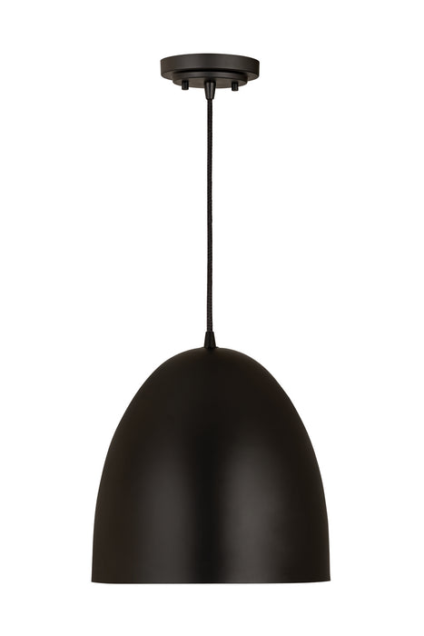 Z-Lite 6012P12-SBK One Light Pendant, Satin Black