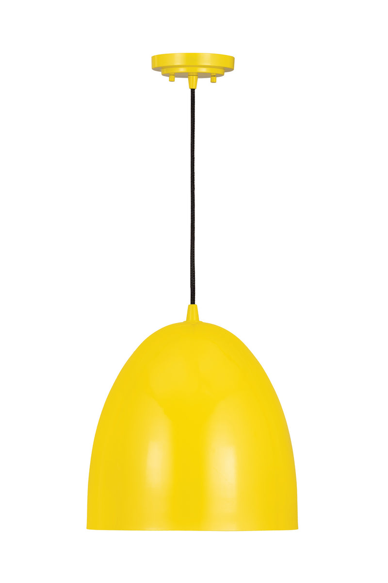 Z-Lite 6012P12-YEL One Light Pendant, Yellow