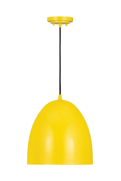 Z-Lite 6012P12-YEL One Light Pendant, Yellow