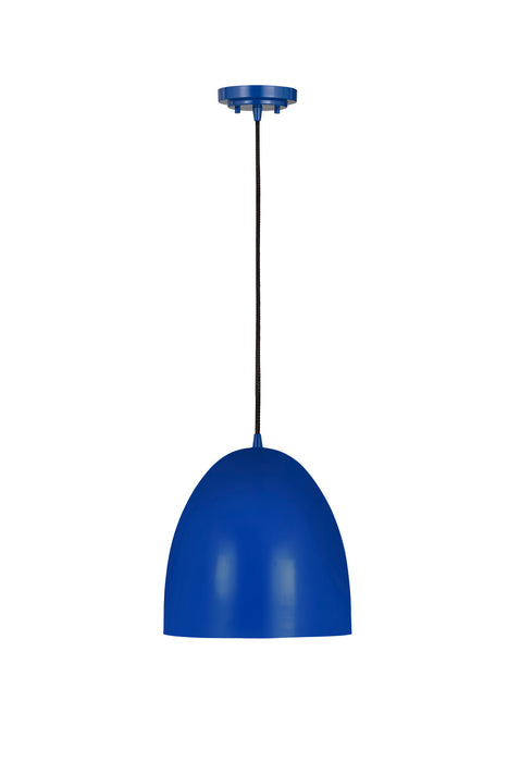 Z-Lite 6012P9-BLU One Light Pendant, Blue