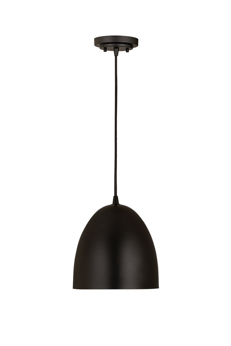 Z-Lite 6012P9-SBK One Light Pendant, Satin Black