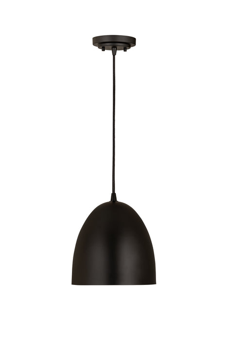 Z-Lite 6012P9-SBK One Light Pendant, Satin Black