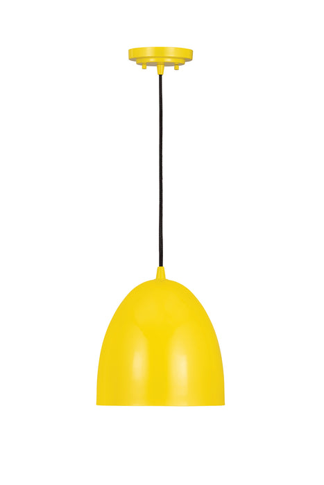 Z-Lite 6012P9-YEL One Light Pendant, Yellow
