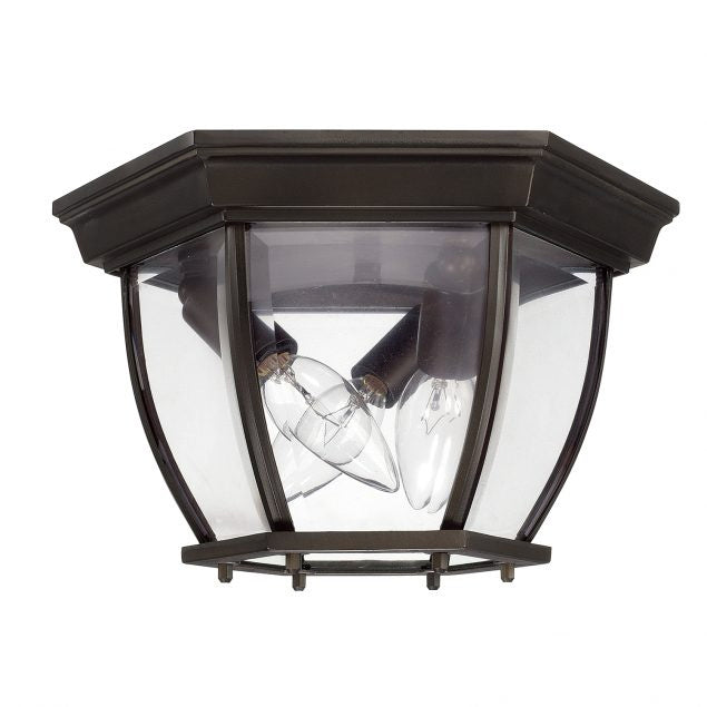 Capital Lighting 9802BK Three Light Outdoor Flush Mount, Black