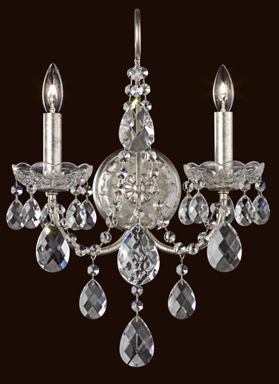 Schonbek ST1939N-48H Two Light Wall Sconce, Antique Silver