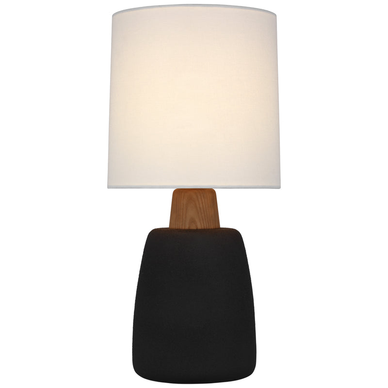 Visual Comfort Signature BBL 3610PRB-L LED Table Lamp, Porous Black and Natural Oak